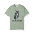 Owl Graphic T-Shirt — Into the Night I Fly Nature Illustration Tee
