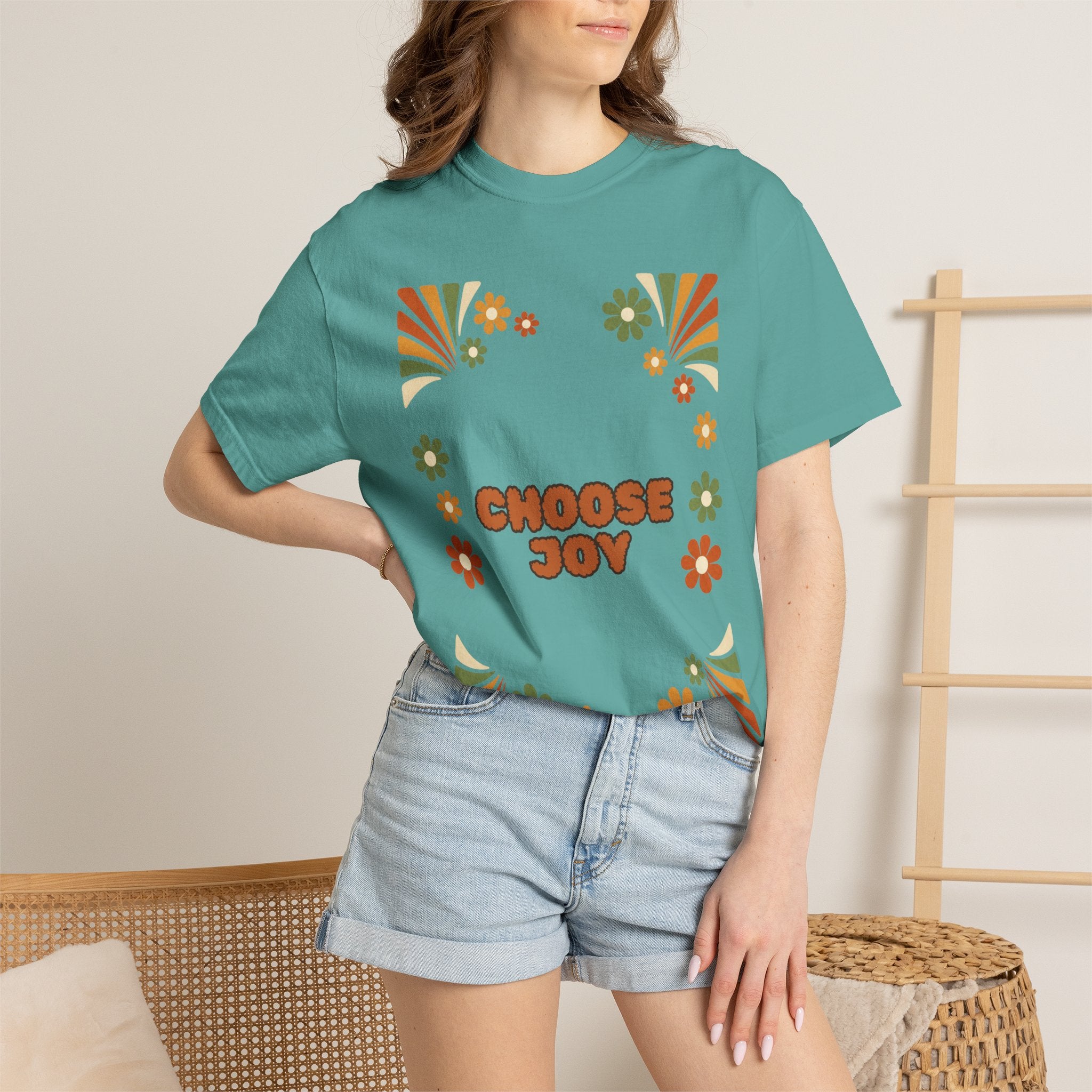 Choose Joy Shirt, Retro Groovy Tee, 70s Aesthetic Gift, Positive Affirmation Sweatshirt
