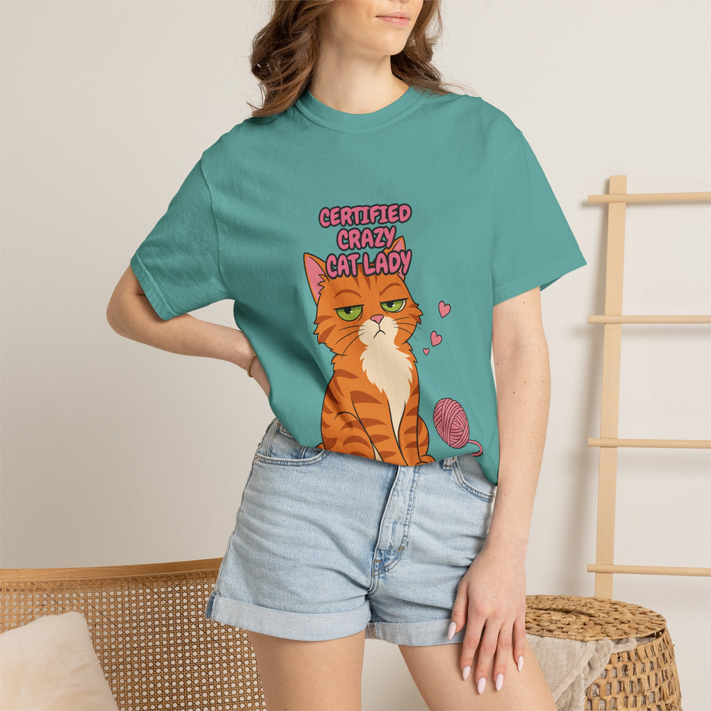 Certified Crazy Cat Lady Shirt, Orange Cat Mom Tee, Ginger Cat Lover Gift, Funny Cat Owner Sweatshirt