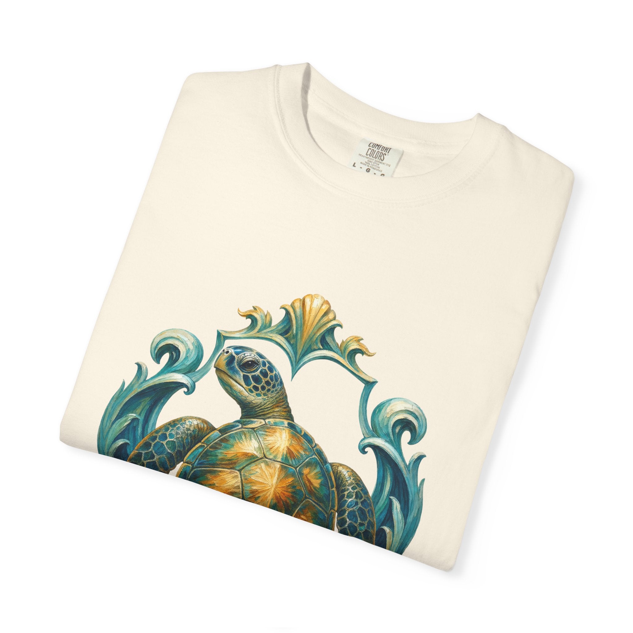 Sea Turtle Long Sleeve Sun Shirt, Painterly Turtle Crest Swim Tee, Beach Ocean Lover Gift, Coastal Swim Sweatshirt