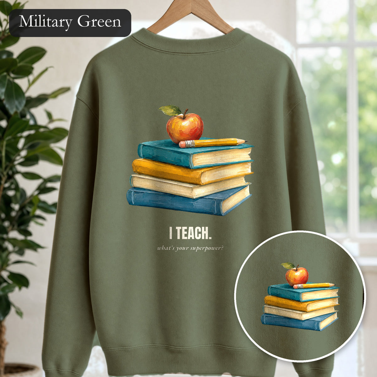 Teacher Shirt, I Teach What's Your Superpower Tee, Teacher Appreciation Gift, Painterly Back to School Sweatshirt