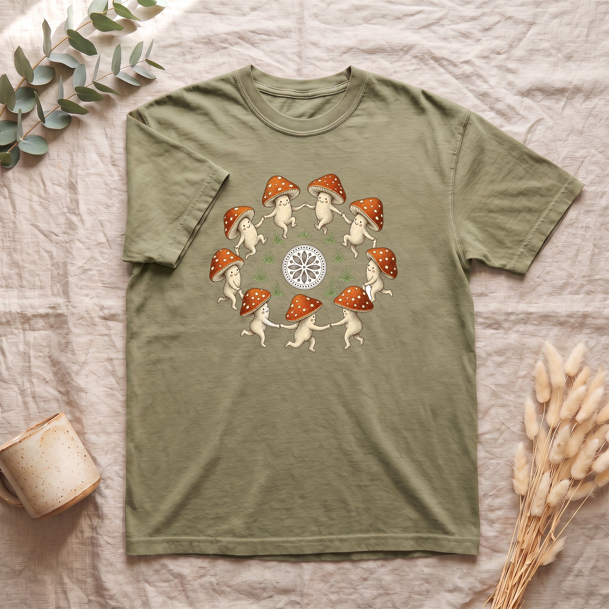 Cottagecore Mushroom Shirt, Fairy Ring Tee, Goblincore Nature Gift, Whimsical Mushroom Sweatshirt