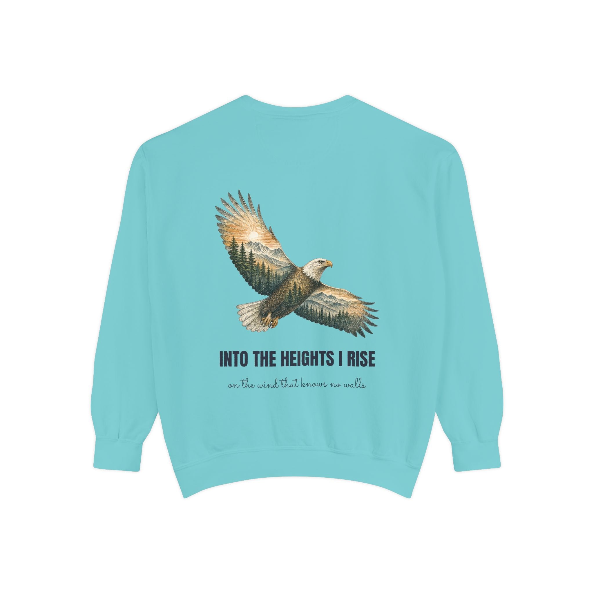 Into the Heights I Rise Shirt, Eagle Double Exposure Tee, Mountain Wilderness Adventure Gift, Woodland Nature Sweatshirt