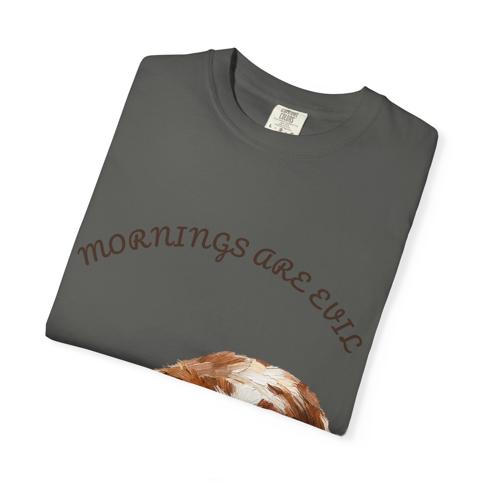 Mornings Are Evil Shirt, Funny Lazy Dog Coffee Tee, Not a Morning Person Gift, Painterly Dog Lover Sweatshirt