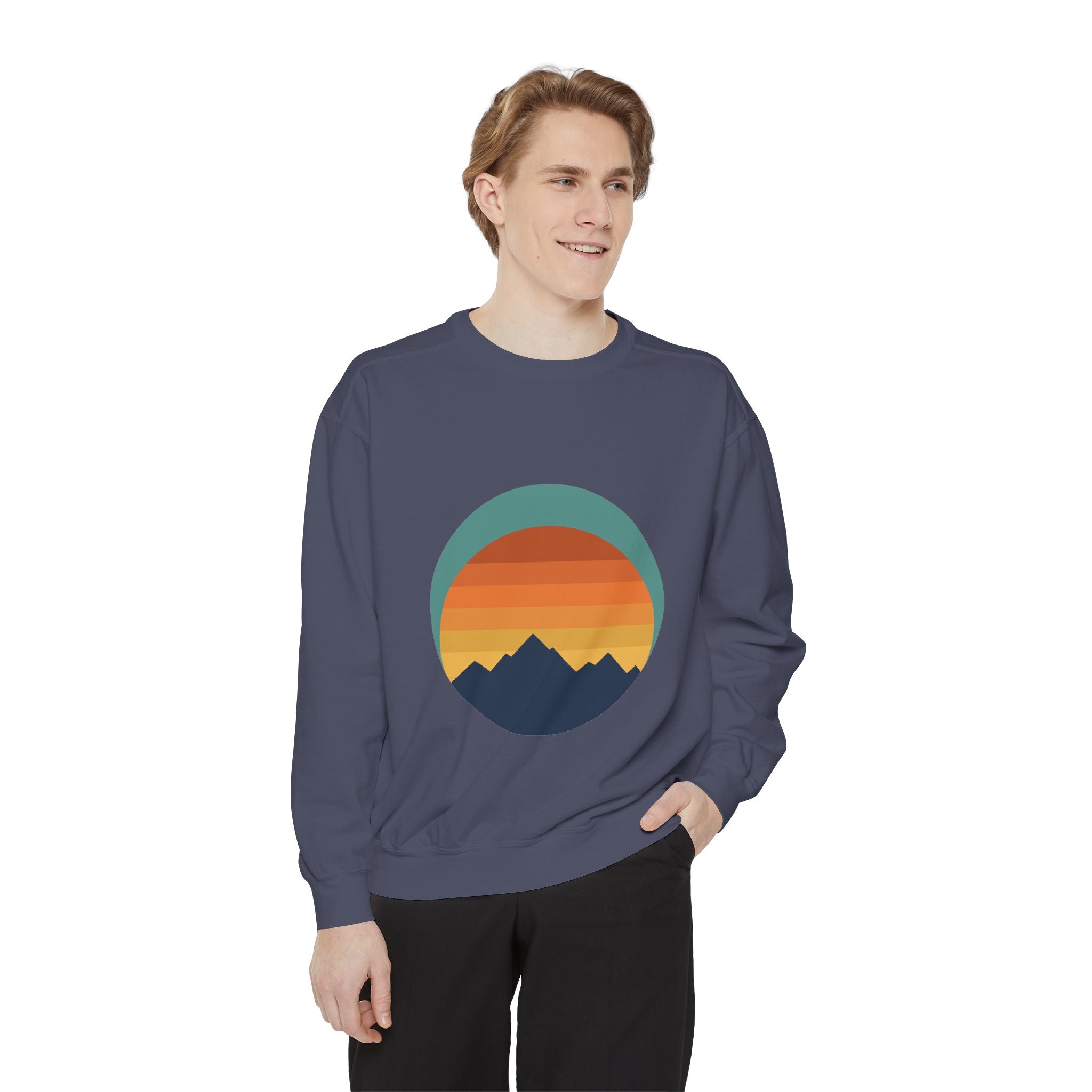 Retro Sunset Mountain Shirt, Vintage Nature Tee, Hiking Outdoor Gift, 70s Landscape Sweatshirt