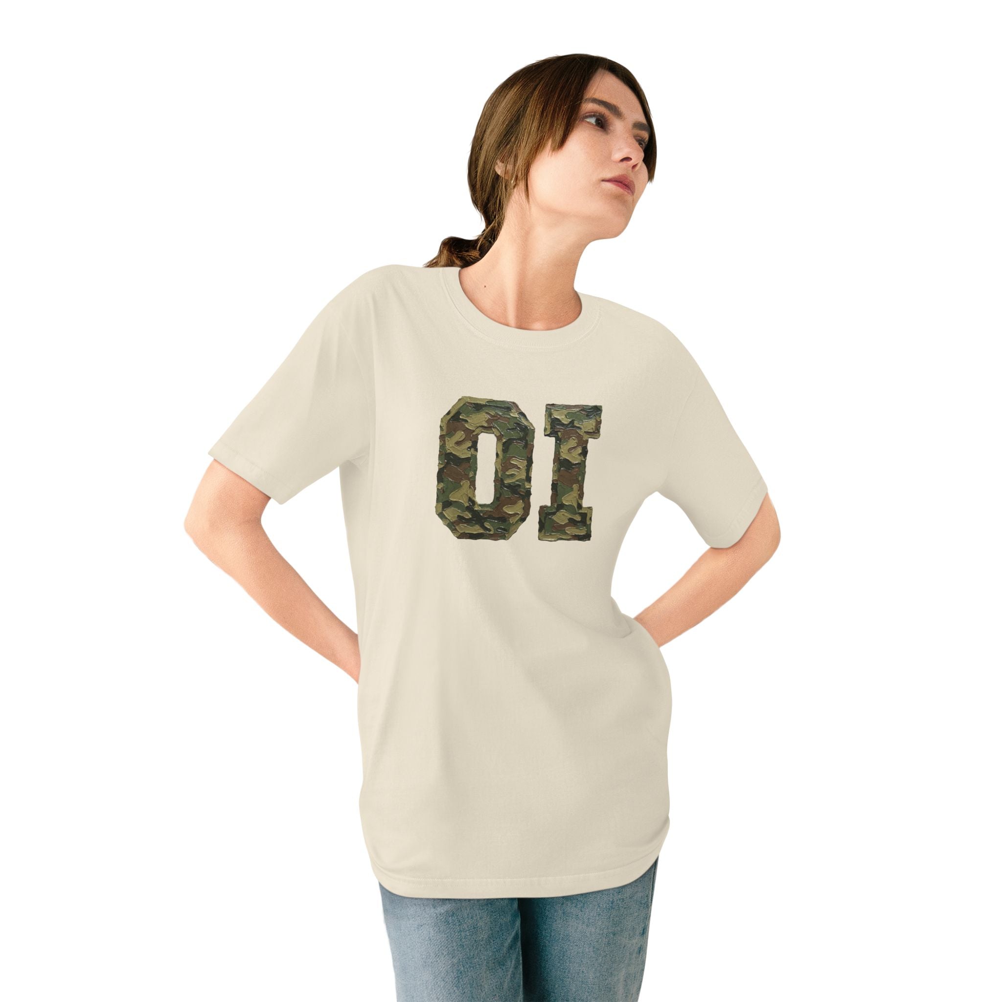 Organic Cotton Camo OI T-Shirt — Vintage Military Number Tee
