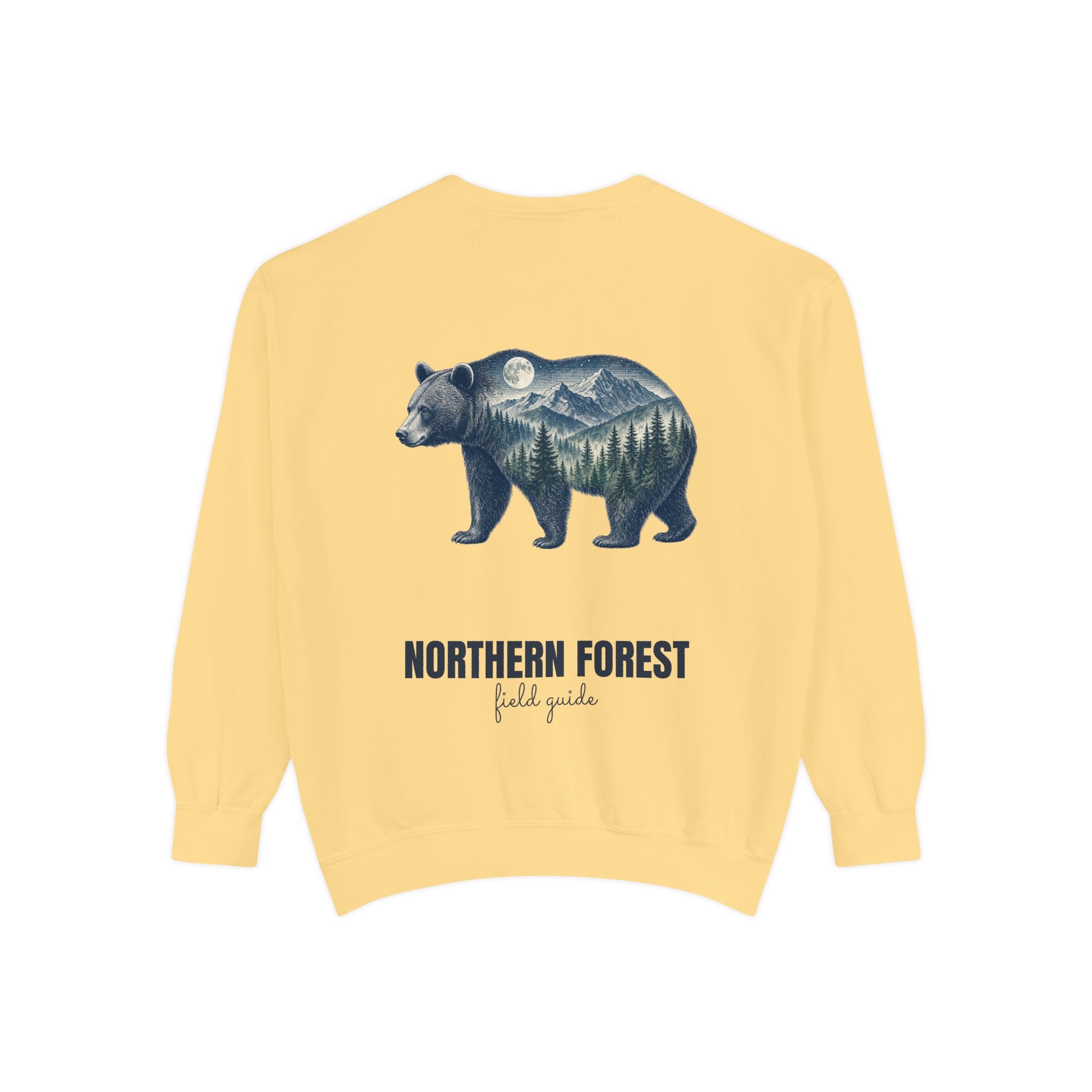 Northern Forest Field Guide Shirt, Black Bear Double Exposure Tee, Woodland Wildlife Camping Gift, Nature Lover Sweatshirt