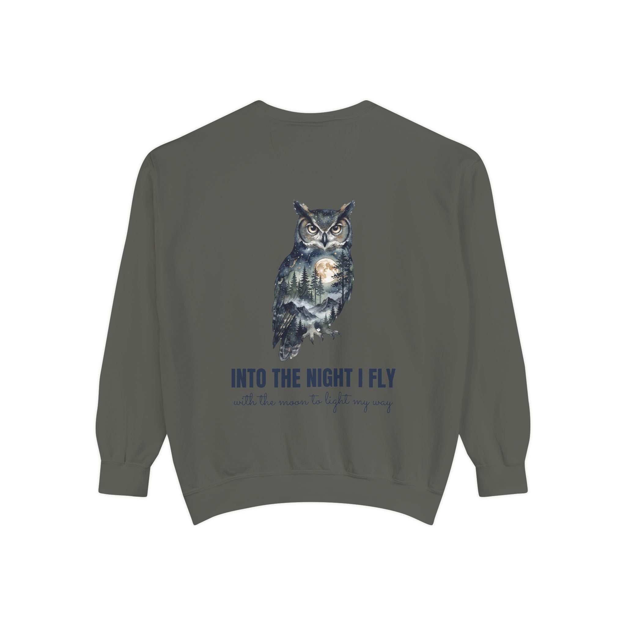 Into the Night I Fly Shirt, Owl Double Exposure Tee, Starlit Forest Nature Lover Gift, Woodland Wildlife Sweatshirt