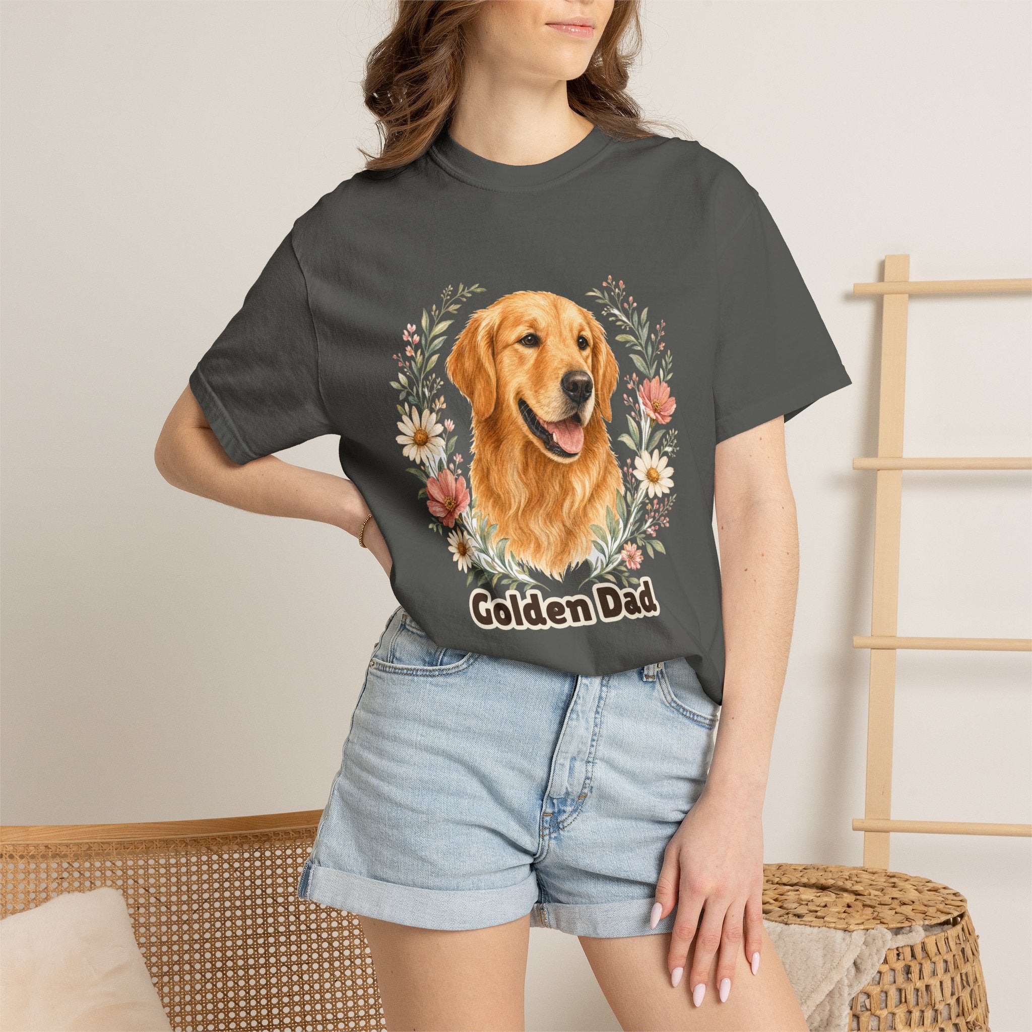 Golden Retriever Dad Shirt, Golden Dad Tee, Dog Dad Gift, Wildflower Dog Lover Sweatshirt, Cute Dog Owner Gift