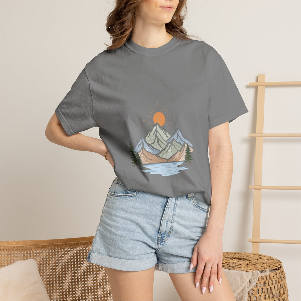 Minimalist Mountain Shirt, Wander Line Art Tee, Nature Hiking Adventure Gift, Modern Outdoor Sweatshirt