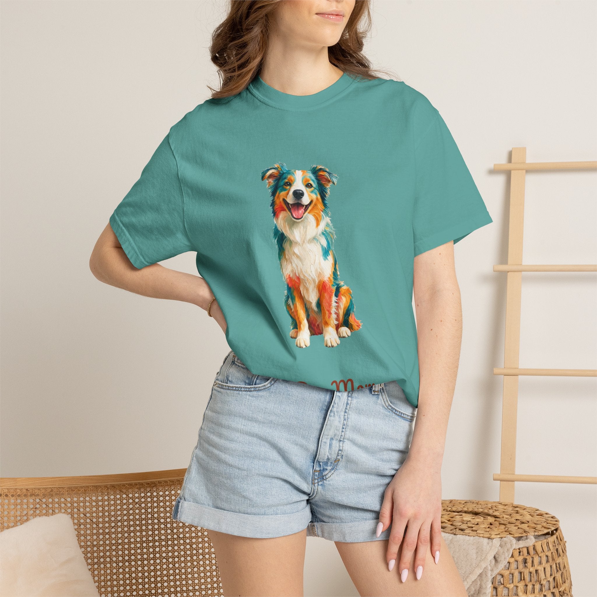 Dog Mom Shirt, Vibrant Painterly Dog Tee, Bold Dog Lover Gift, Colorful Dog Owner Sweatshirt