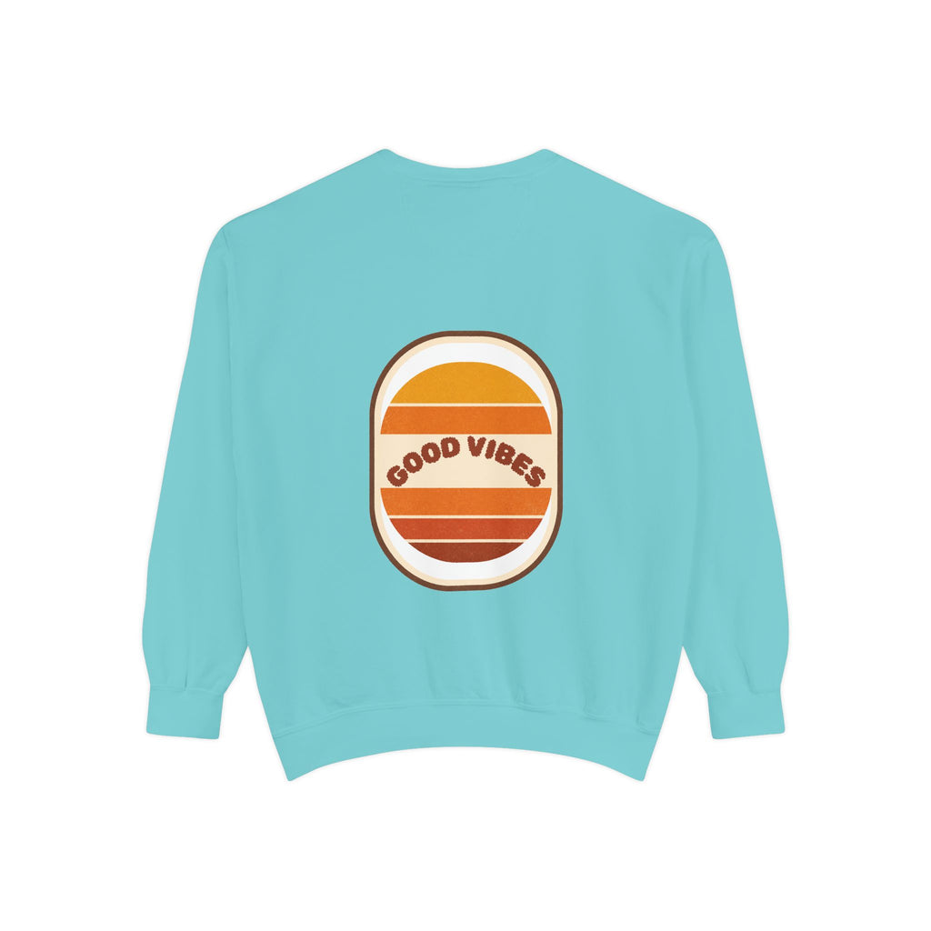 Good Vibes Retro Sunset Shirt, 70s Aesthetic Tee, Vintage Sunset Stripes Gift, Groovy Summer Sweatshirt