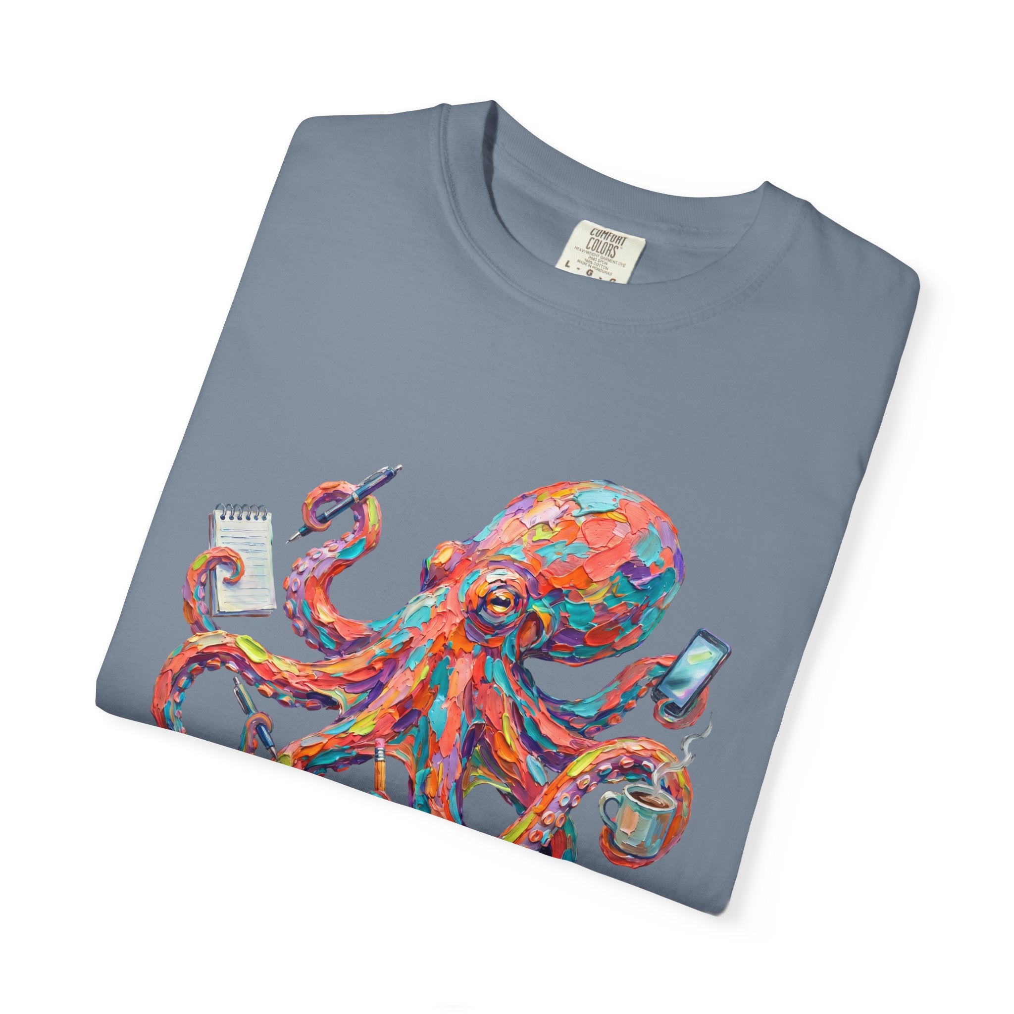 PhD in Multitasking Shirt, Funny Octopus Tee, Busy Mom Boss Gift, Painterly Ocean Humor Sweatshirt