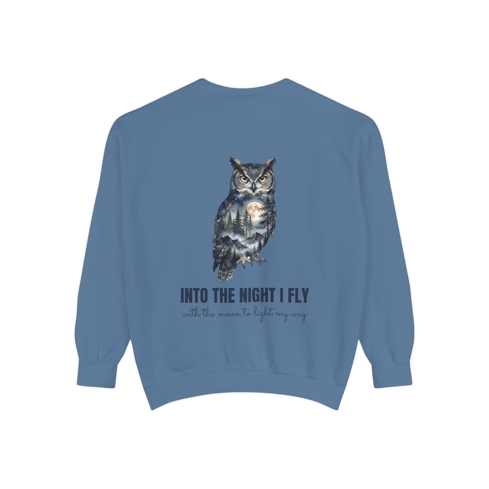Into the Night I Fly Shirt, Owl Double Exposure Tee, Starlit Forest Nature Lover Gift, Woodland Wildlife Sweatshirt