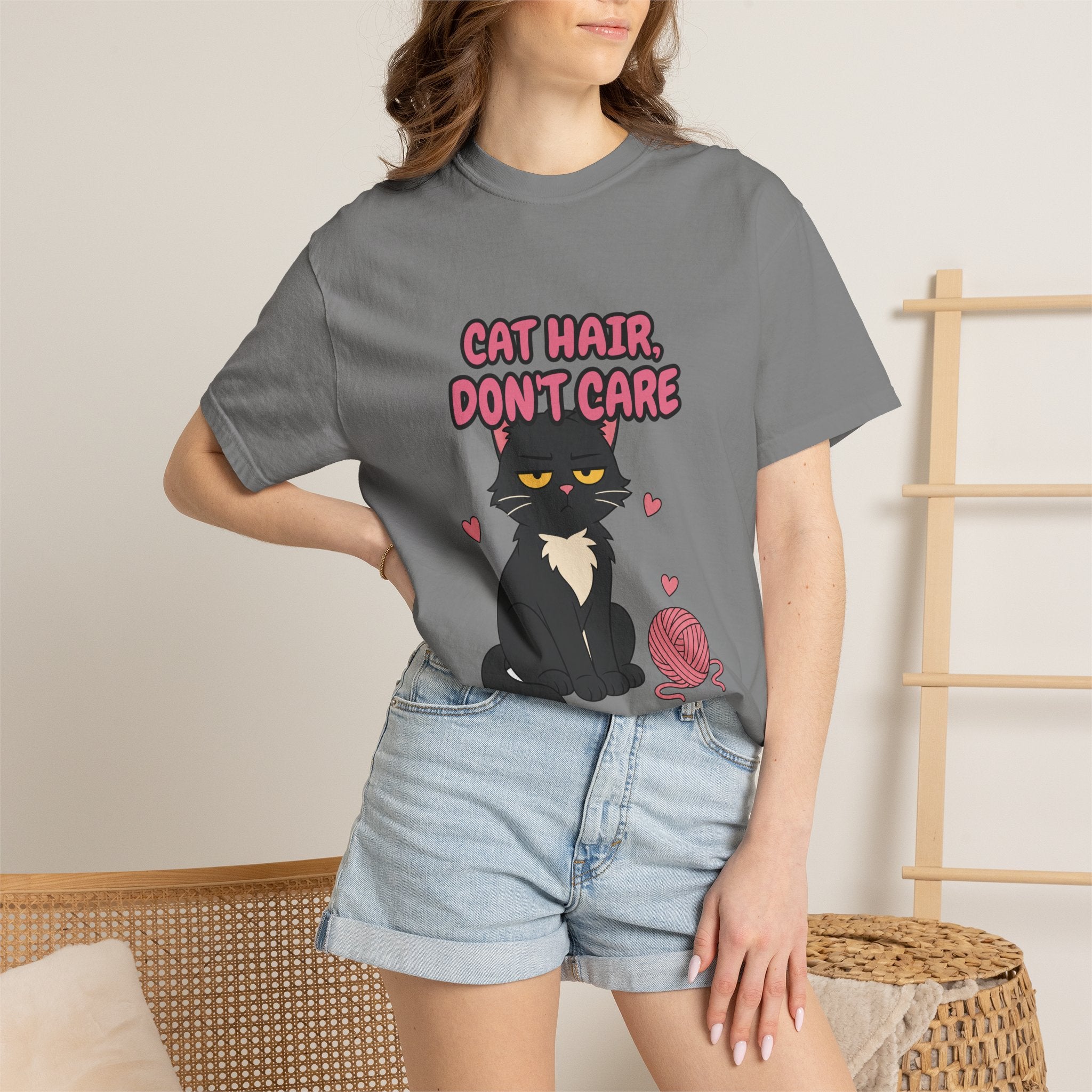 Cat Hair Don't Care Shirt, Funny Cat Mom Tee, Cat Lover Gift, Cat Owner Sweatshirt
