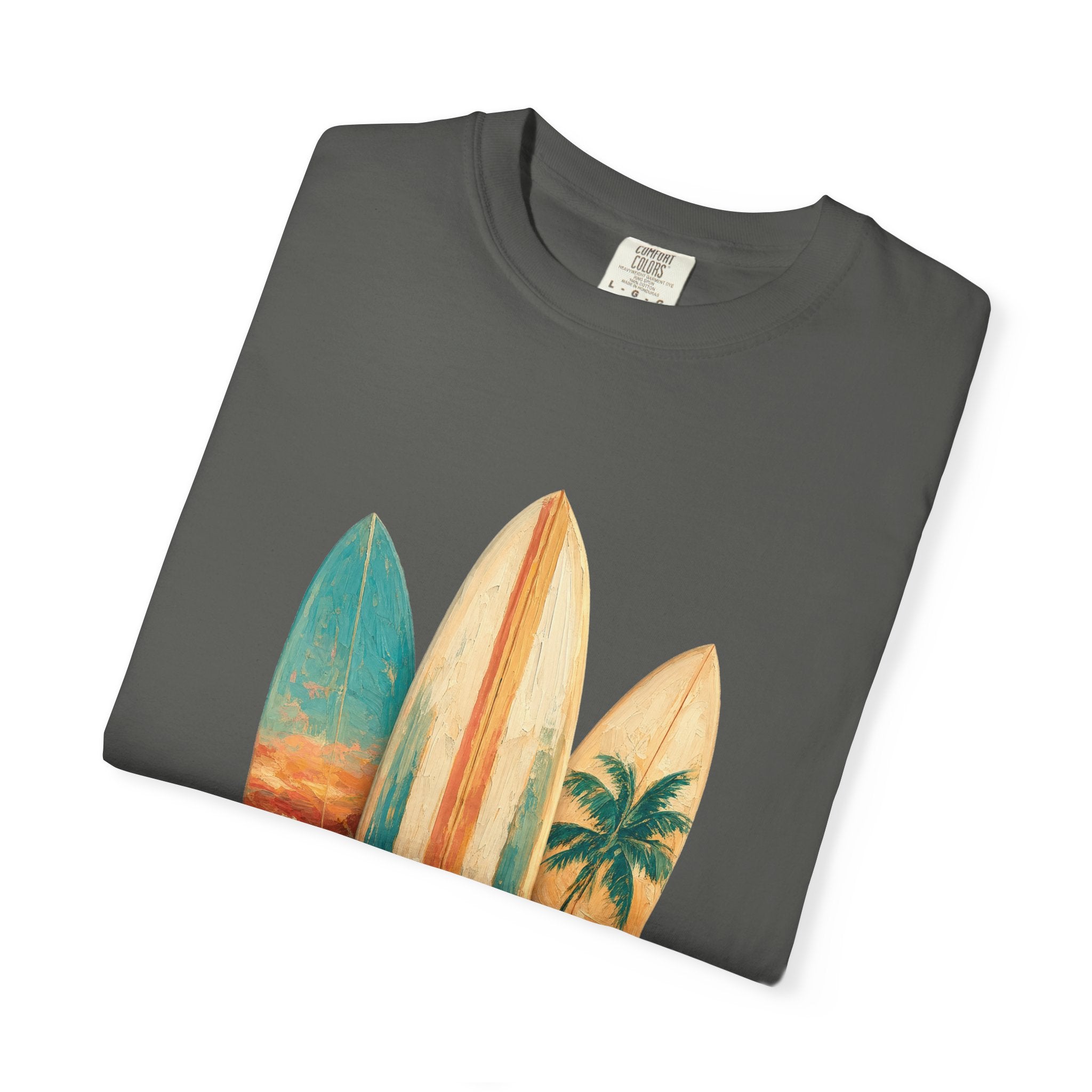 Vintage Surfboard Quarter Zip, Painterly Surf Art Pullover, Beach Coastal Surfer Gift, Summer Ocean Sweatshirt