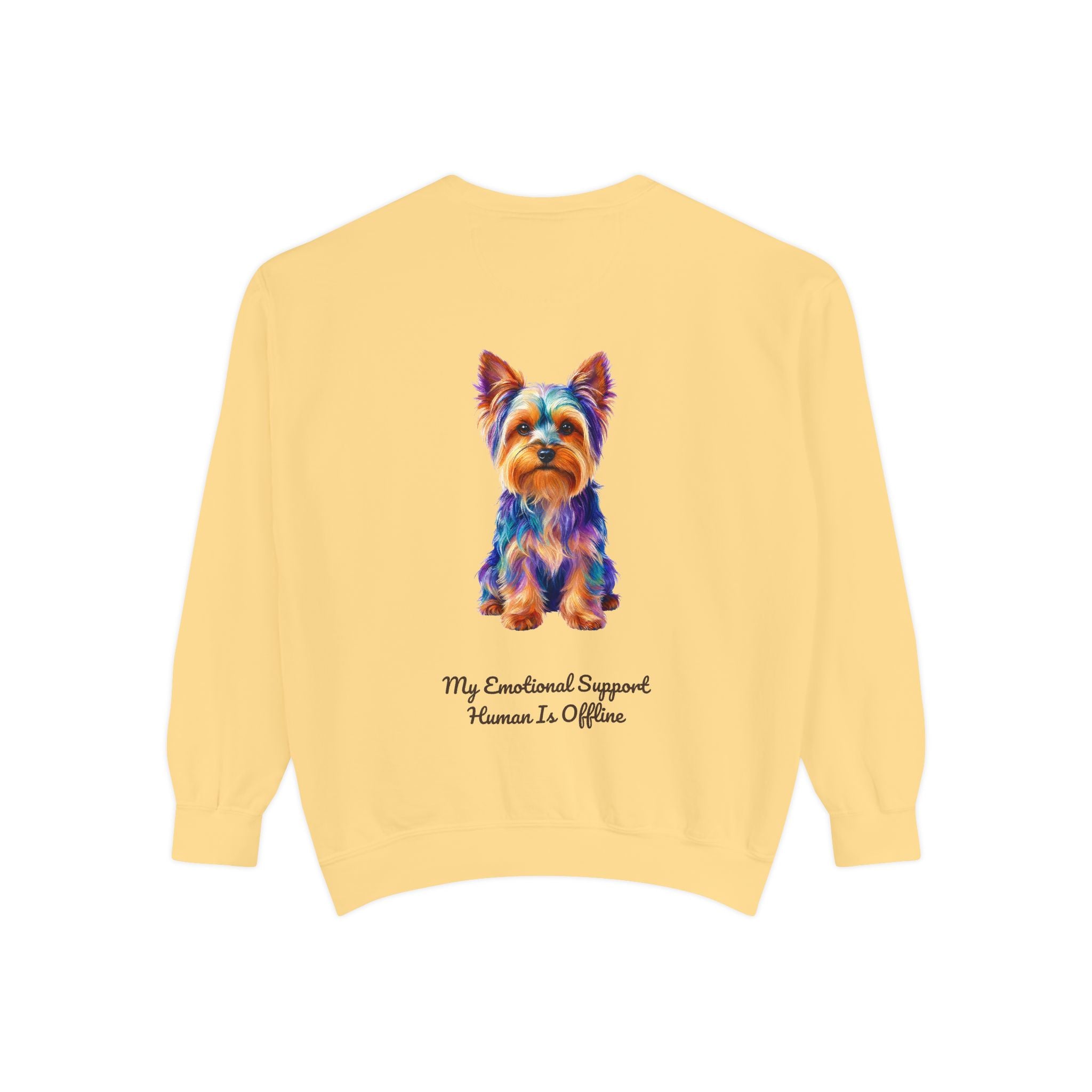Yorkie Shirt, My Emotional Support Human Is Offline Tee, Funny Yorkshire Terrier Dog Mom Gift, Dog Lover Sweatshirt