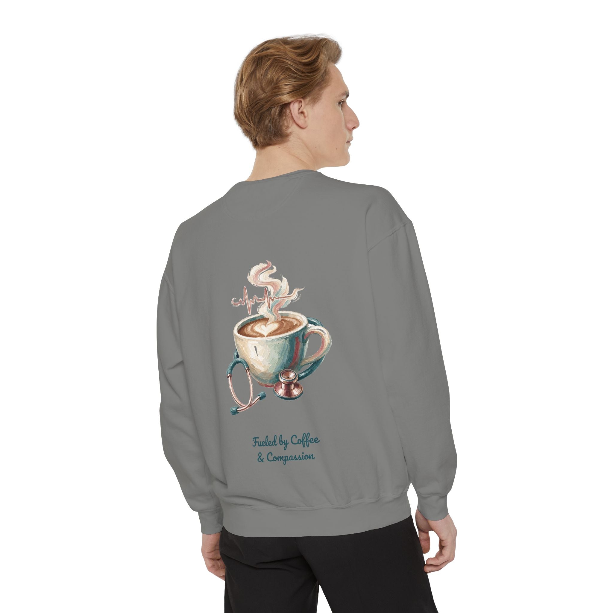 Nurse Shirt, Fueled by Coffee and Compassion Tee, Nurse Week RN Gift, Painterly Nurse Coffee Sweatshirt