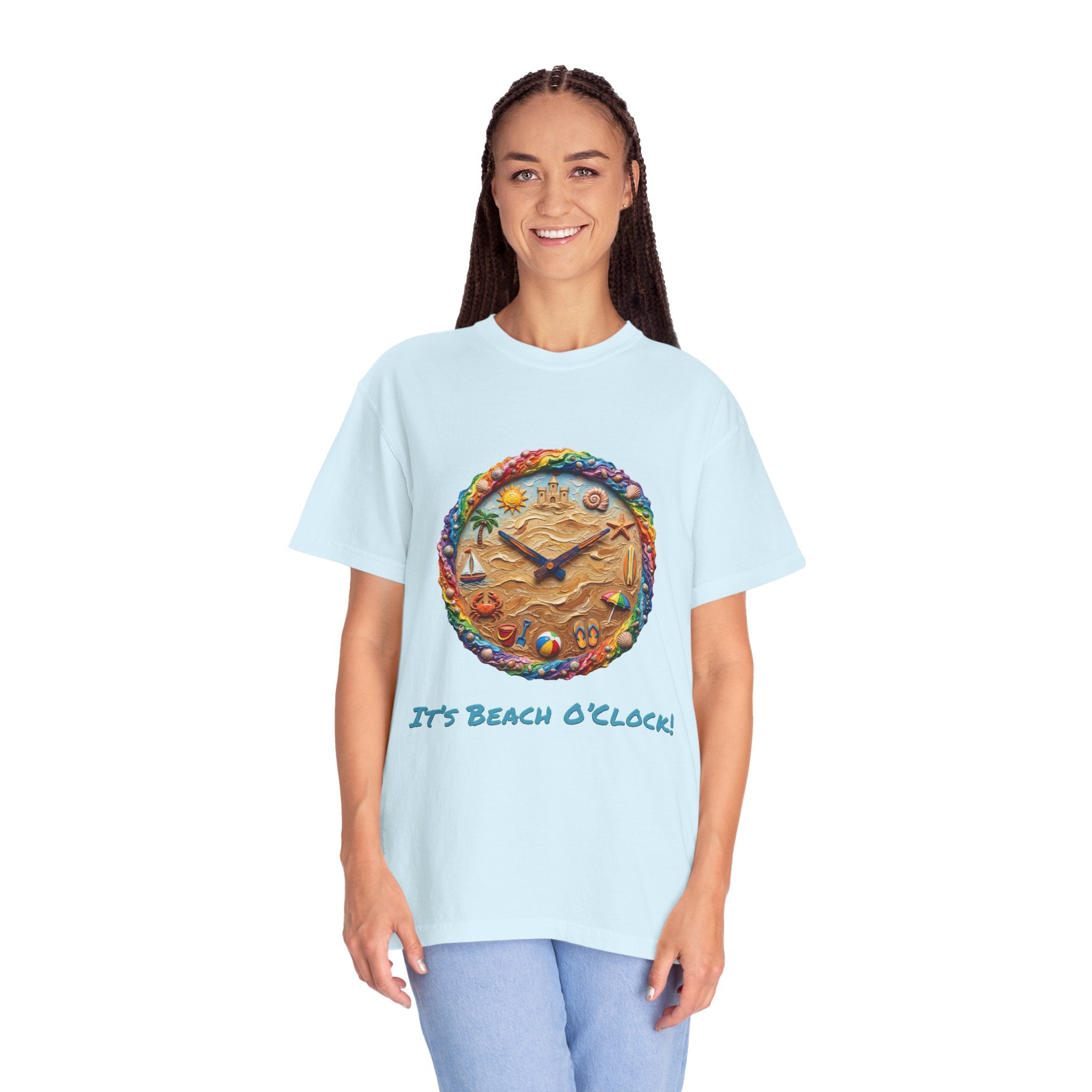 Beach Clock T-Shirt — Dreamy Coastal Art Tee