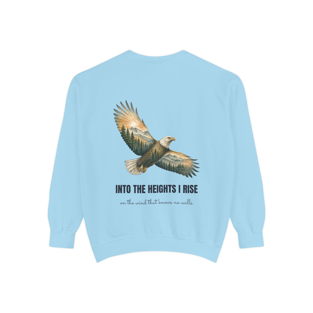 Into the Heights I Rise Shirt, Eagle Double Exposure Tee, Mountain Wilderness Adventure Gift, Woodland Nature Sweatshirt