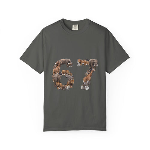 67 Zoo Animals Shirt, Funny 67 Meme Tee, Trendy Animal Number Gift, Giraffe Elephant Lion Sweatshirt