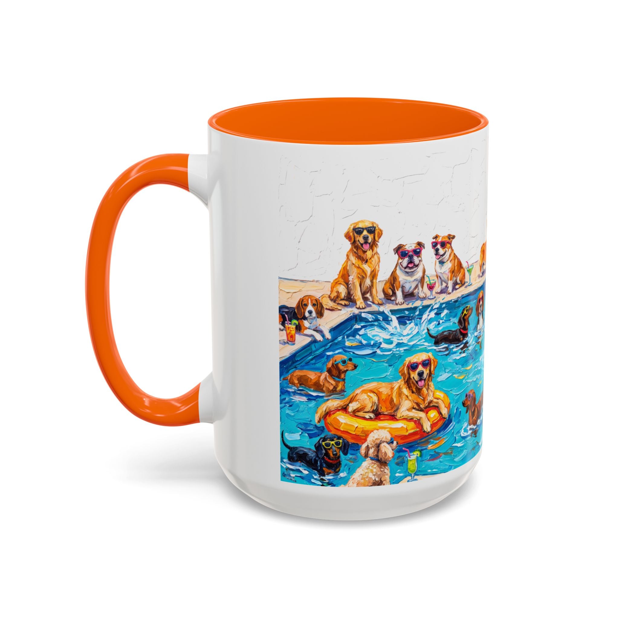 Dogs Pool Party Coffee Mug — Funny Summer Dog Mug (15 oz)
