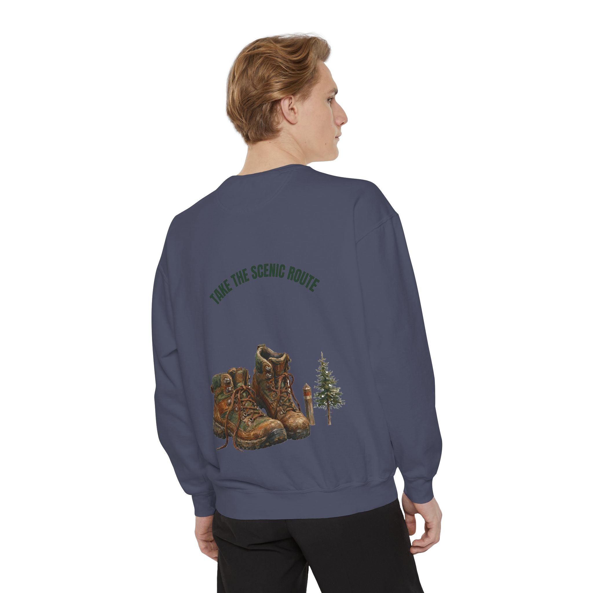Take the Scenic Route Shirt, Hiking Trail Tee, Outdoor Adventure Nature Gift, Painterly Mountain Sweatshirt