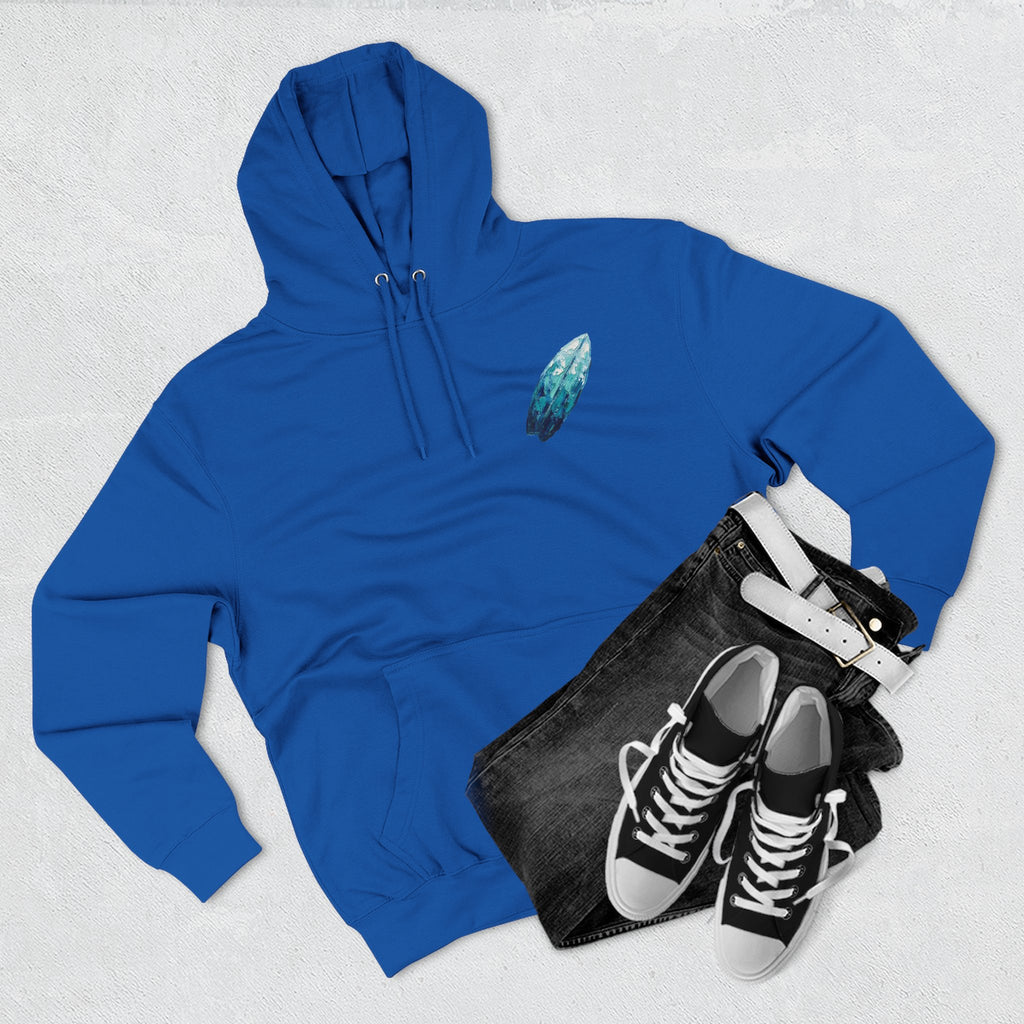 Surf Dog Hoodie — Cute White Dog Riding a Blue Surfboard Pullover