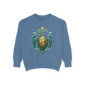 Sea Turtle Long Sleeve Sun Shirt, Painterly Turtle Crest Swim Tee, Beach Ocean Lover Gift, Coastal Swim Sweatshirt