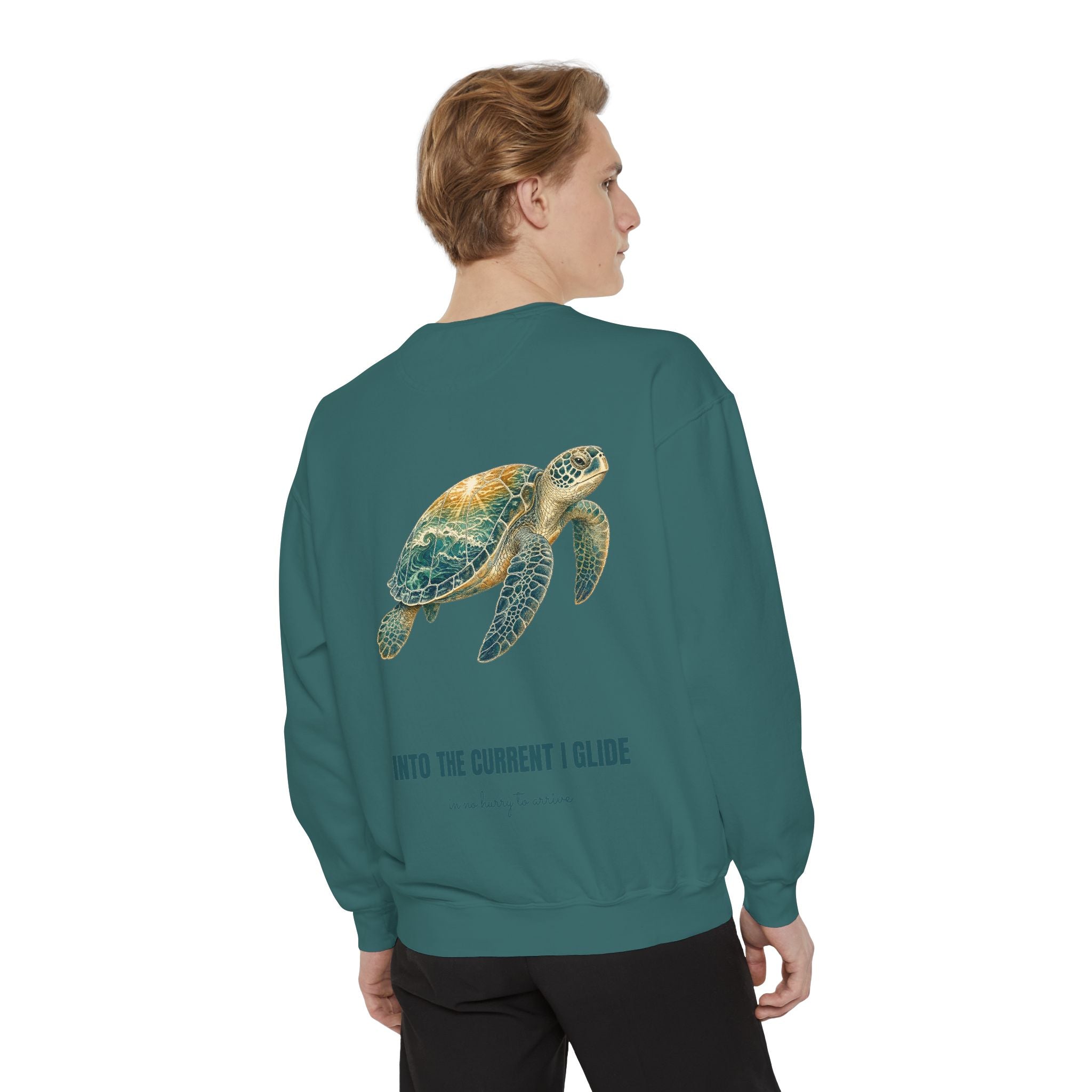 Into the Current I Glide Shirt, Sea Turtle Double Exposure Tee, Ocean Lover Marine Life Gift, Beach Nautical Sweatshirt