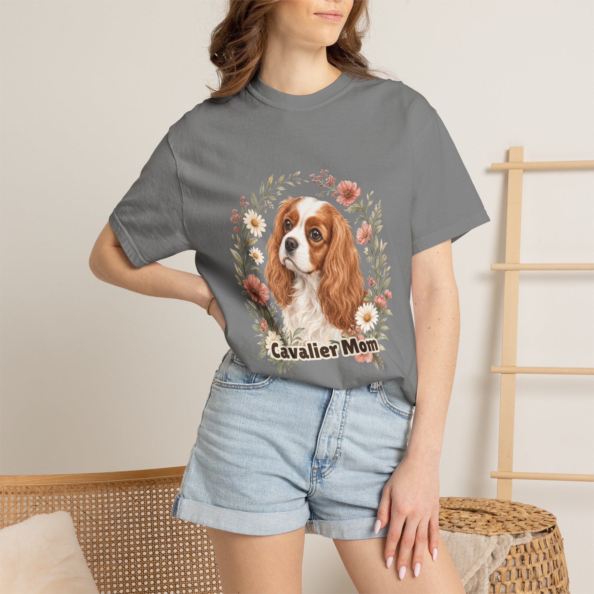 Cavalier Mom Shirt, Cavalier King Charles Spaniel Tee, Dog Mom Gift, Wildflower Dog Lover Sweatshirt