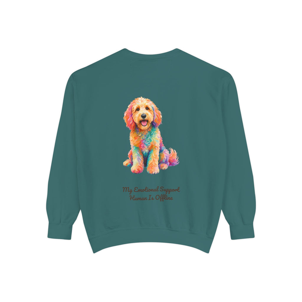 Goldendoodle Shirt, My Emotional Support Human Is Offline Tee, Funny Doodle Dog Mom Gift, Painterly Dog Lover Sweatshirt