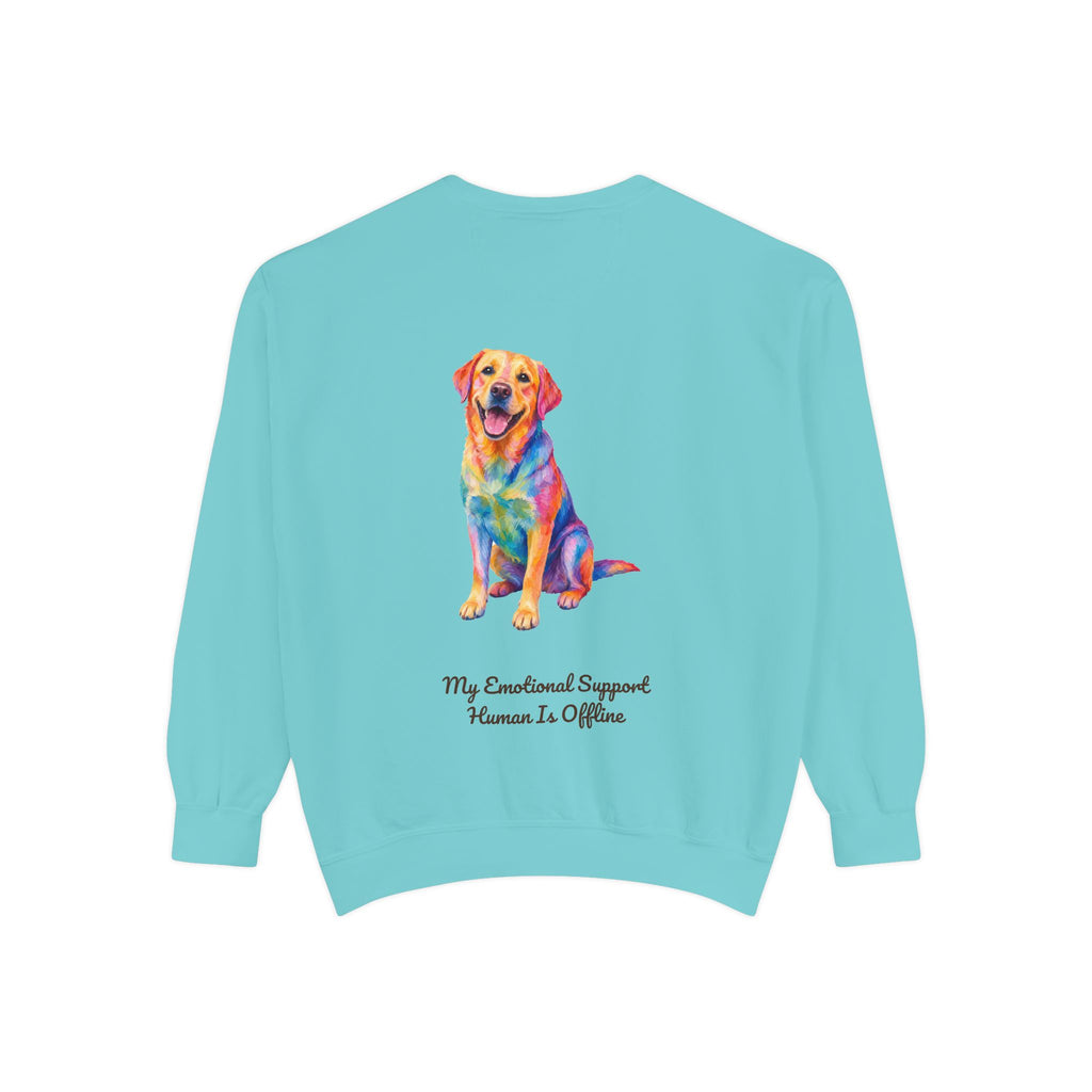 Labrador Shirt, My Emotional Support Human Is Offline Tee, Funny Lab Dog Mom Gift, Painterly Dog Lover Sweatshirt
