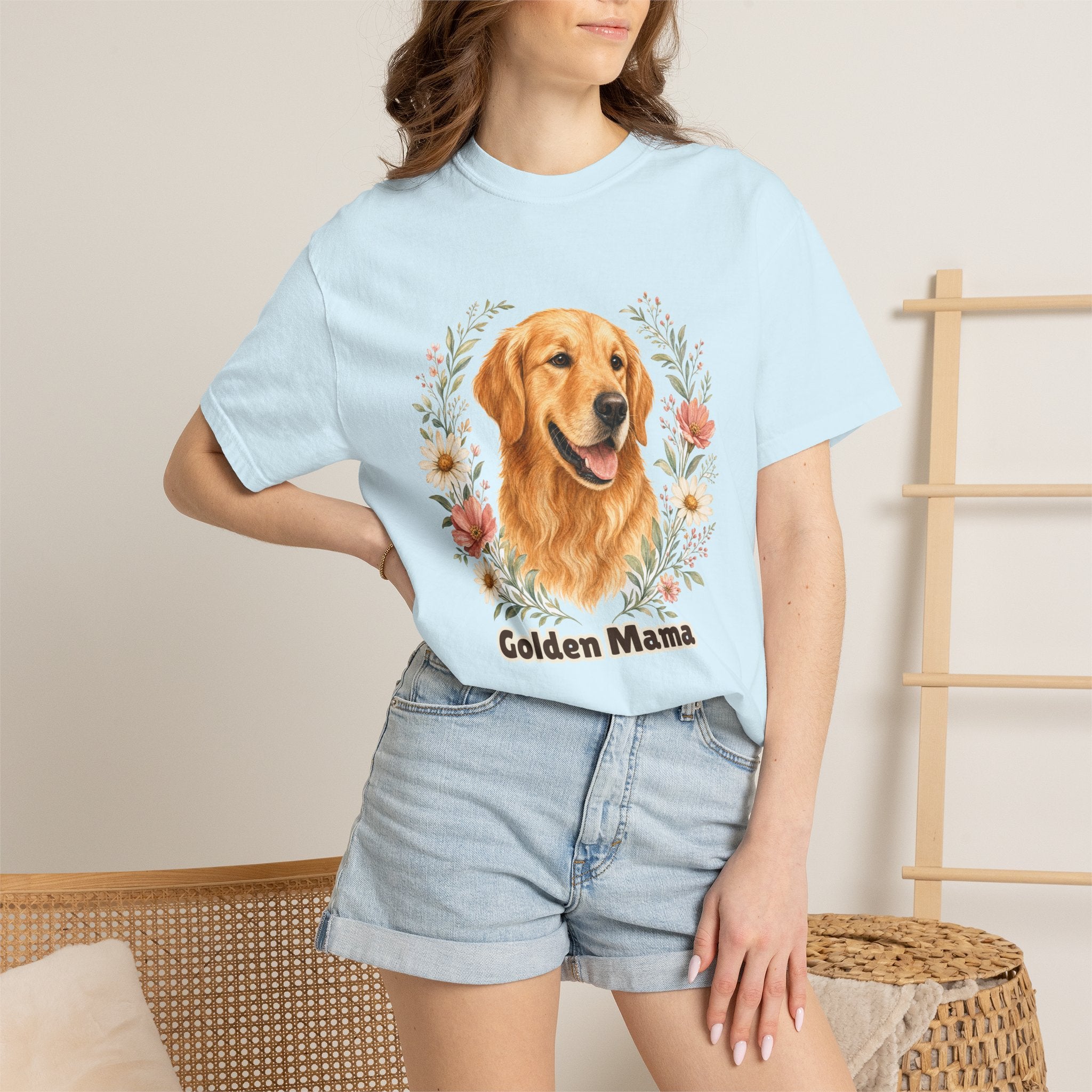Golden Retriever Mom Shirt, Golden Mama Tee, Dog Mom Gift, Wildflower Dog Lover Sweatshirt, Cute Dog Owner Gift