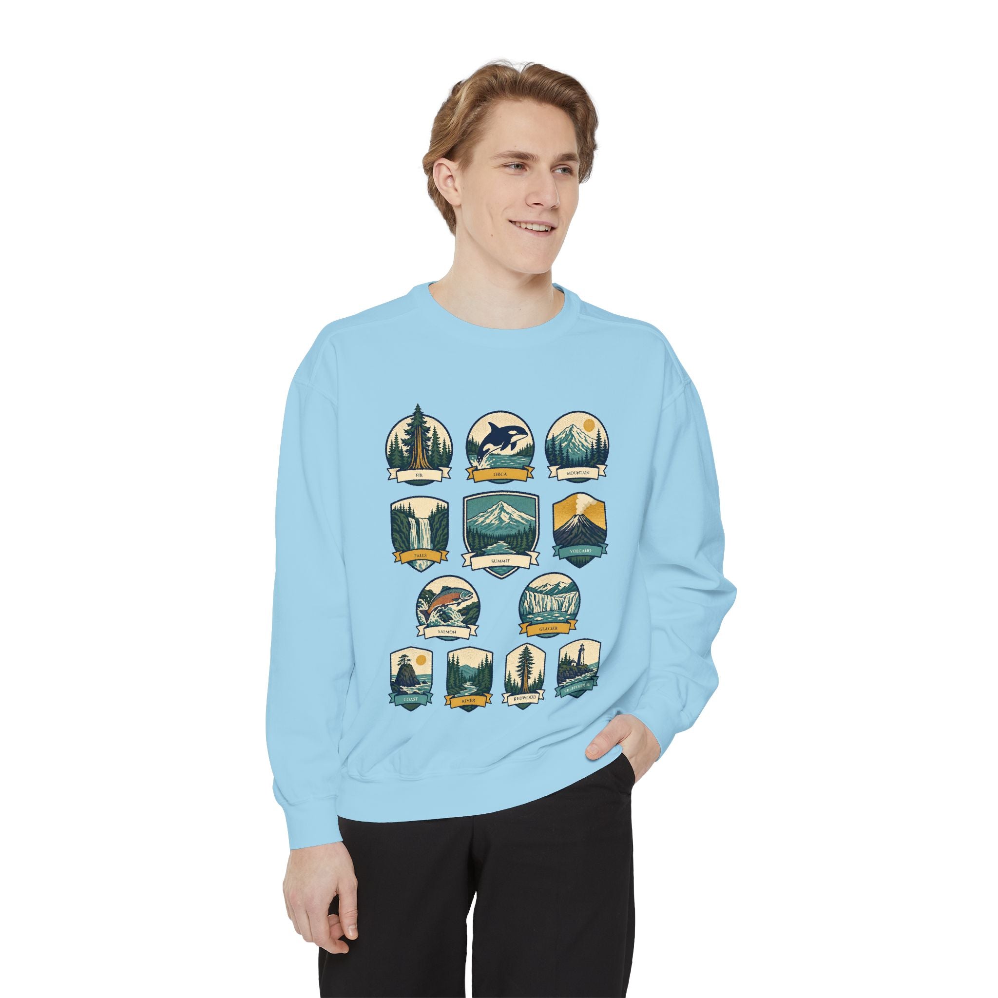 Pacific Northwest Shirt, PNW National Parks Badge Tee, Hiking Camping Gift, Retro Outdoor Adventure Sweatshirt