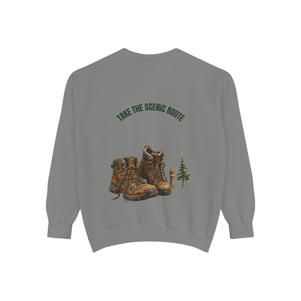 Take the Scenic Route Shirt, Hiking Trail Tee, Outdoor Adventure Nature Gift, Painterly Mountain Sweatshirt