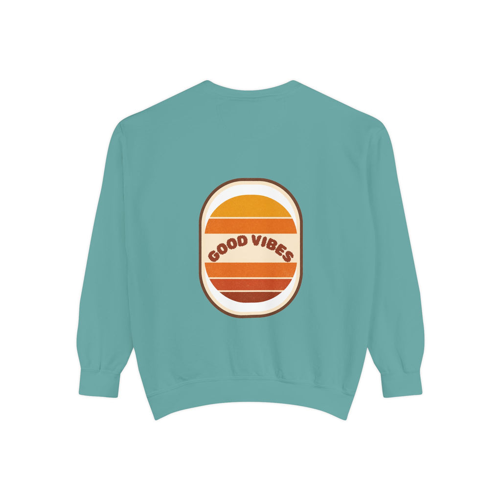 Good Vibes Retro Sunset Shirt, 70s Aesthetic Tee, Vintage Sunset Stripes Gift, Groovy Summer Sweatshirt