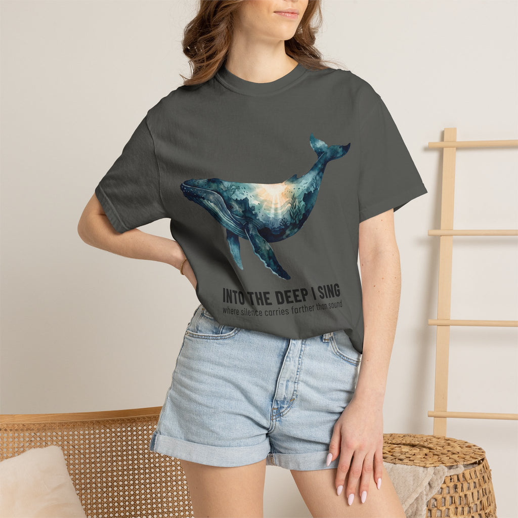 Whale Deep Ocean Graphic T-Shirt — "Into the Deep I Sing" Ocean Graphic Tee