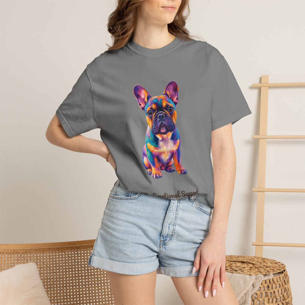 French Bulldog Shirt, My Emotional Support Human Is Offline Tee, Funny Frenchie Dog Mom Gift, Painterly Dog Lover Sweatshirt