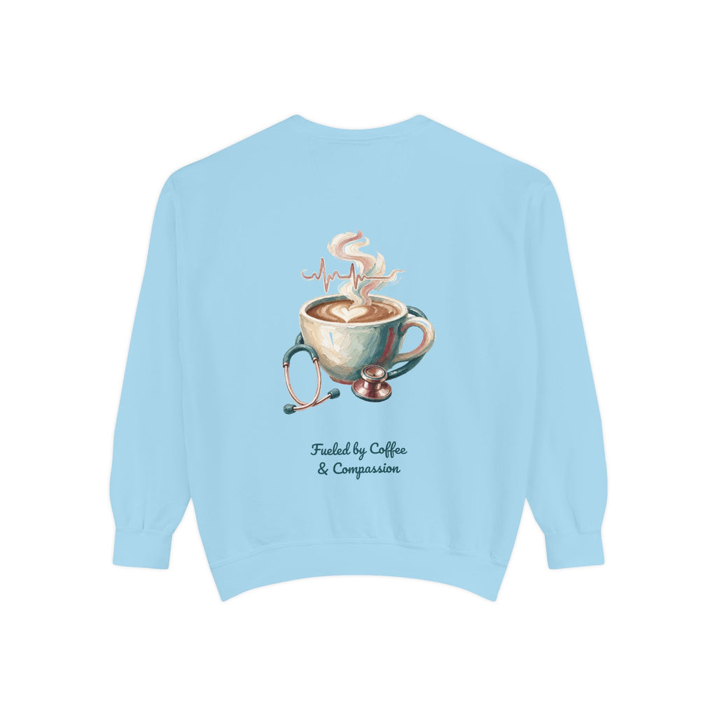 Nurse Shirt, Fueled by Coffee and Compassion Tee, Nurse Week RN Gift, Painterly Nurse Coffee Sweatshirt