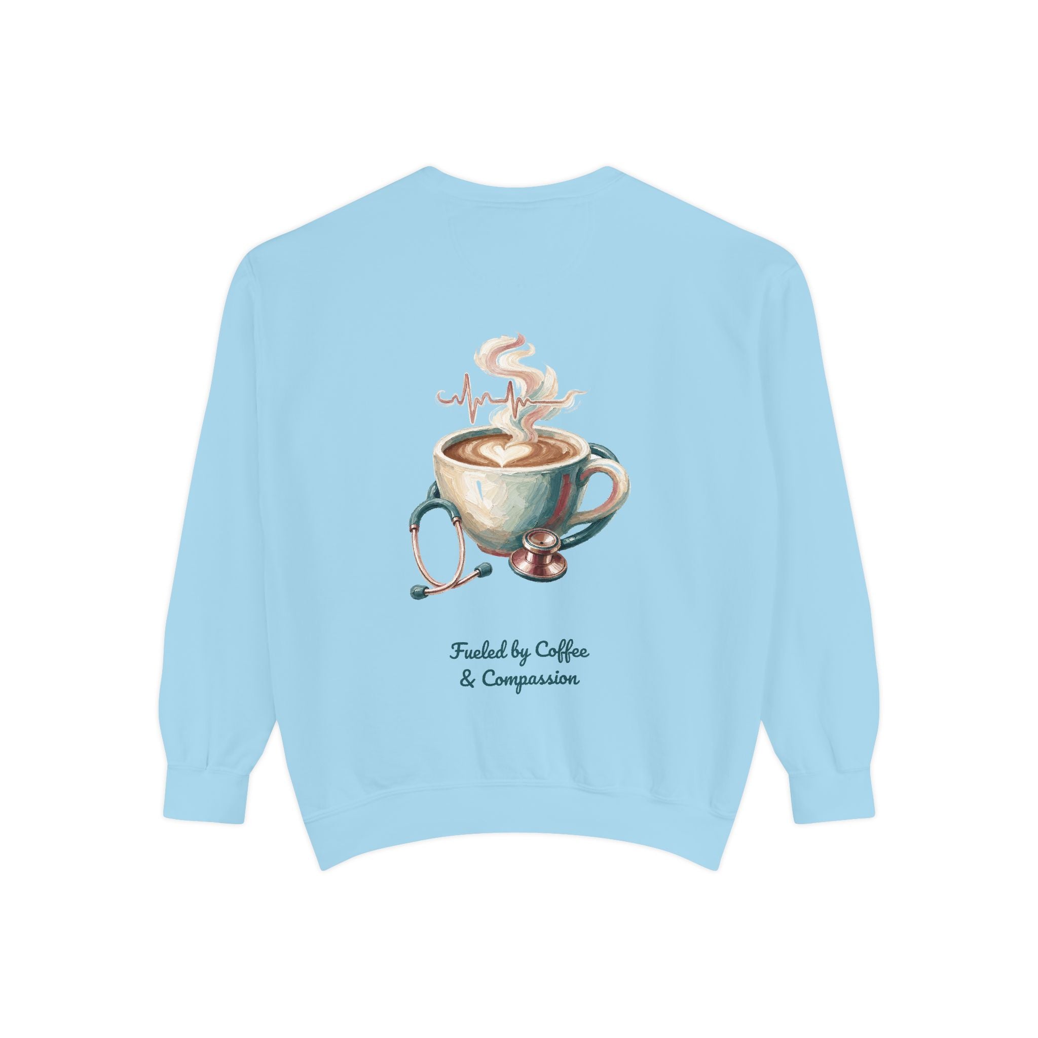 Nurse Shirt, Fueled by Coffee and Compassion Tee, Nurse Week RN Gift, Painterly Nurse Coffee Sweatshirt