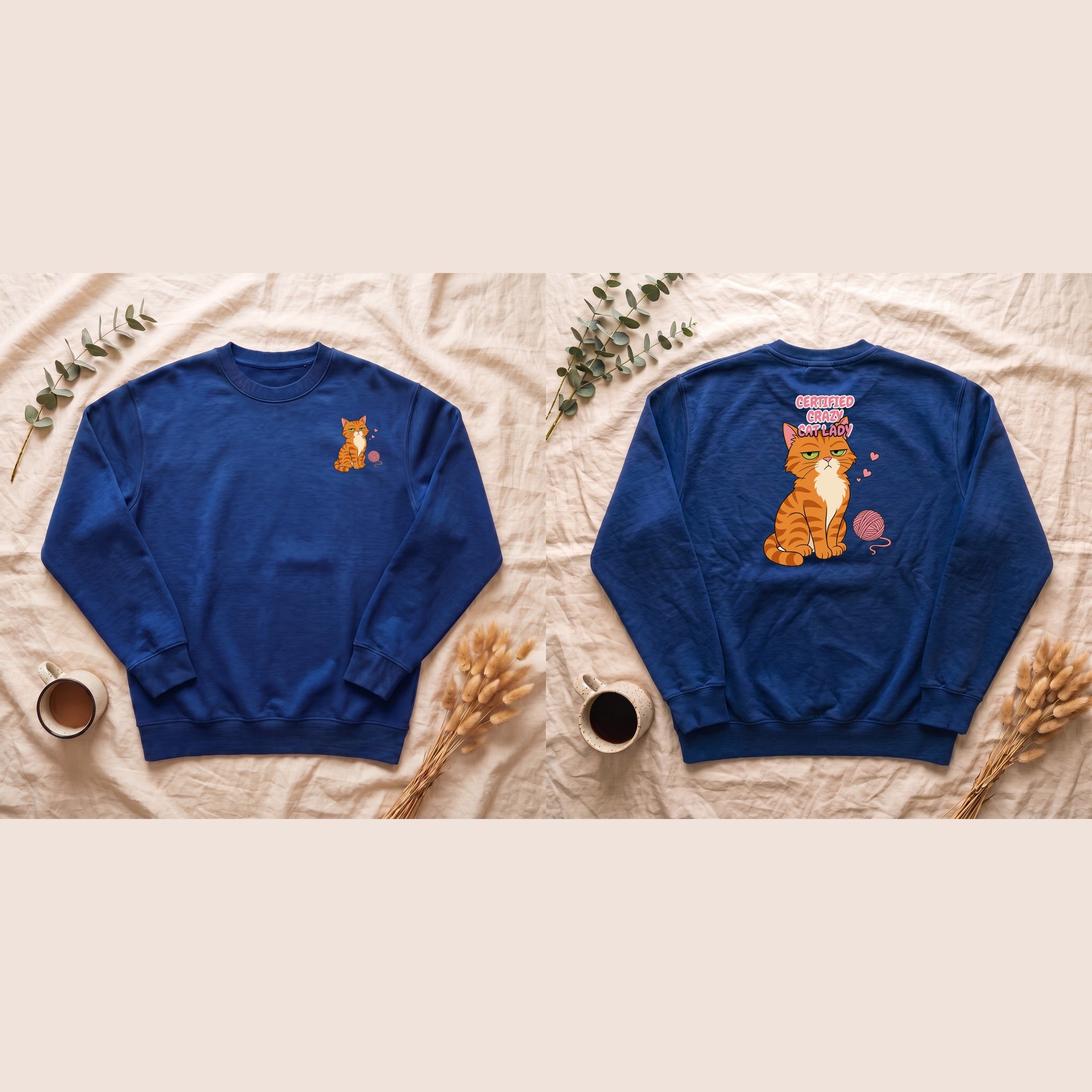 Certified Crazy Cat Lady Shirt, Orange Cat Mom Tee, Ginger Cat Lover Gift, Funny Cat Owner Sweatshirt
