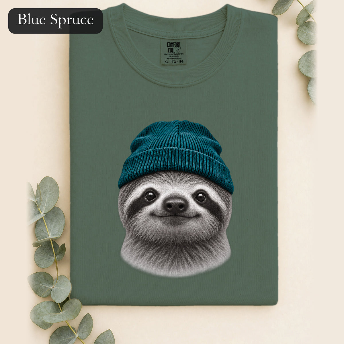 Sloth Wearing Knit Beanie | Cozy Winter Animal Tee