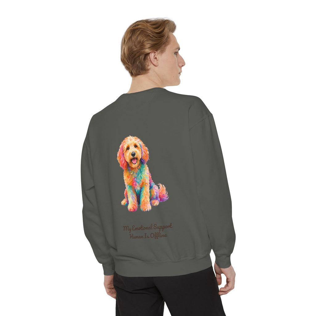 Goldendoodle Shirt, My Emotional Support Human Is Offline Tee, Funny Doodle Dog Mom Gift, Painterly Dog Lover Sweatshirt