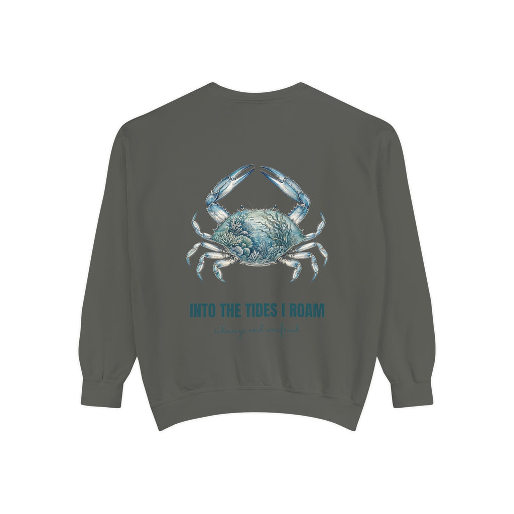 Into the Tides I Roam Shirt, Blue Crab Double Exposure Tee, Ocean Beach Coastal Lover Gift, Nautical Sea Life Sweatshirt