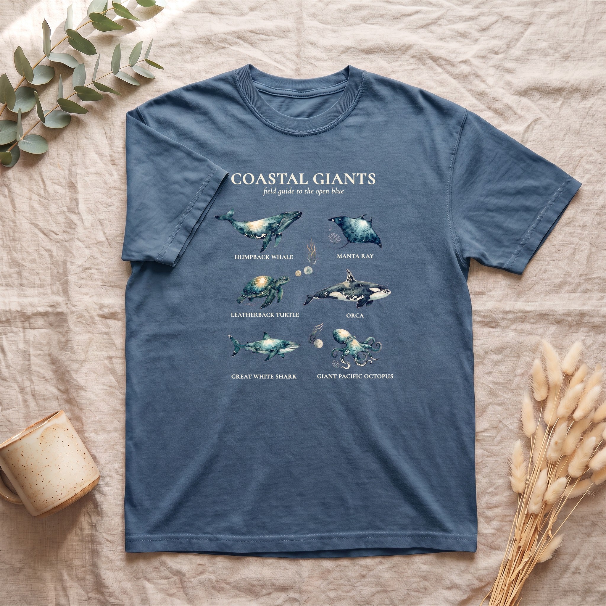 Coastal Giants Ocean Field Guide Shirt, Whale Manta Sea Turtle Tee, Marine Life Ocean Lover Gift, Nautical Sweatshirt