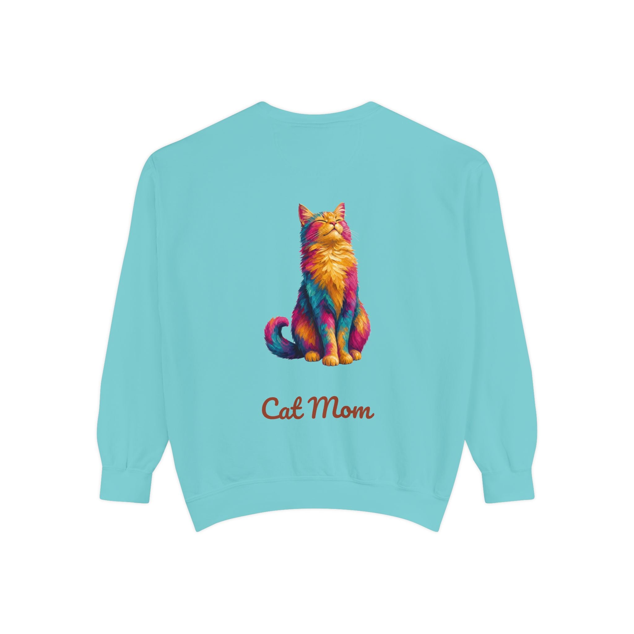 Cat Mom Shirt, Vibrant Painterly Cat Tee, Bold Cat Lover Gift, Colorful Cat Owner Sweatshirt