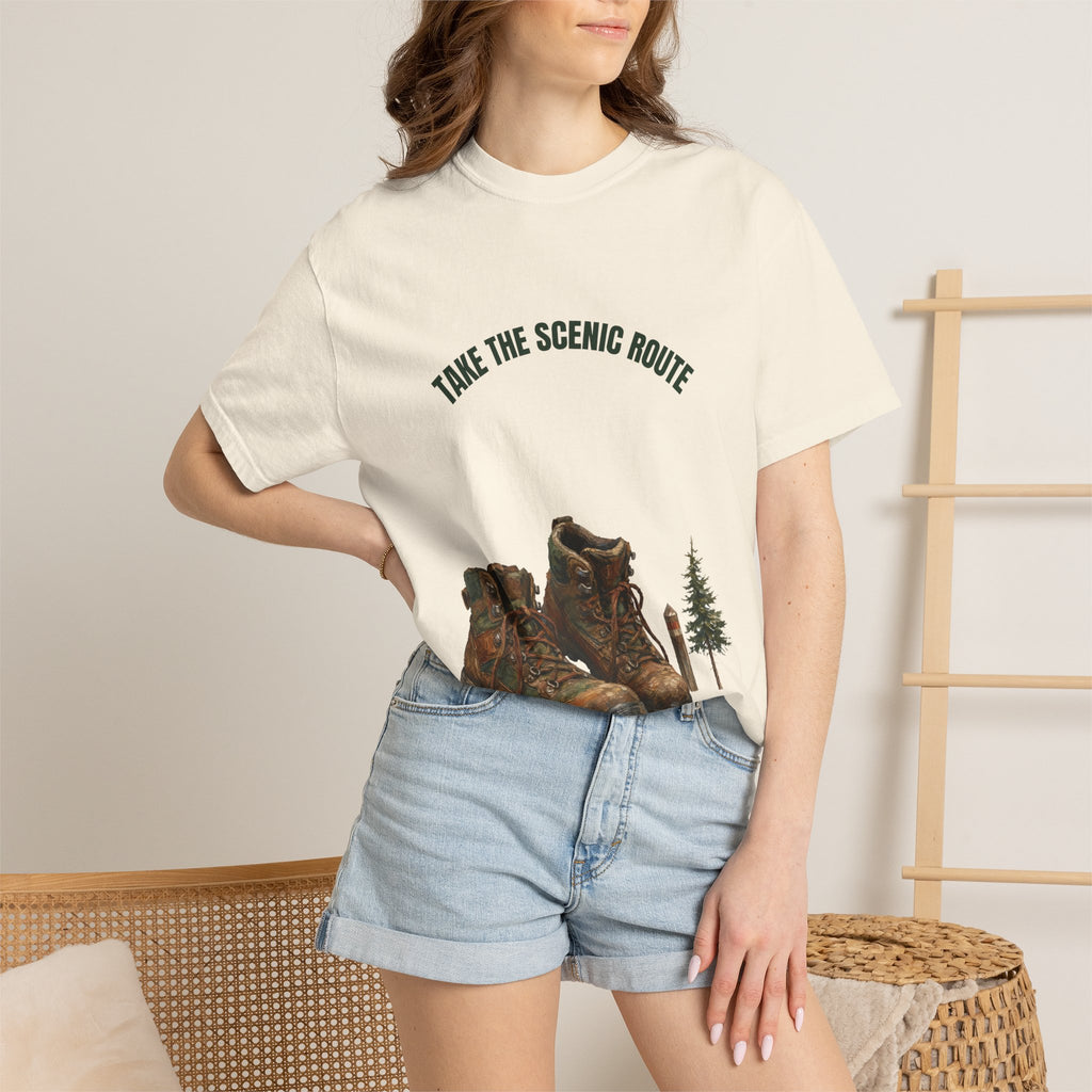 Take the Scenic Route Shirt, Hiking Trail Tee, Outdoor Adventure Nature Gift, Painterly Mountain Sweatshirt
