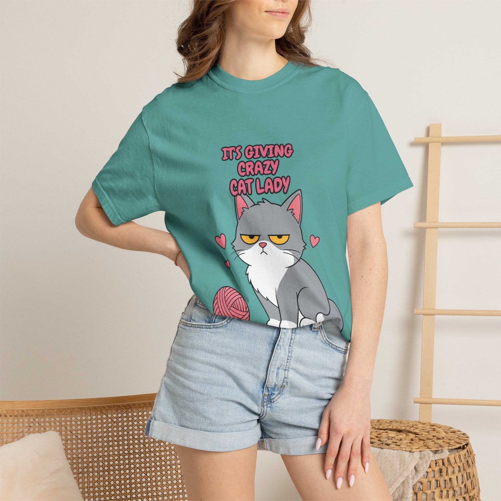It's Giving Crazy Cat Lady Shirt, Grey Cat Mom Tee, Cat Lover Gift, Funny Cat Owner Sweatshirt