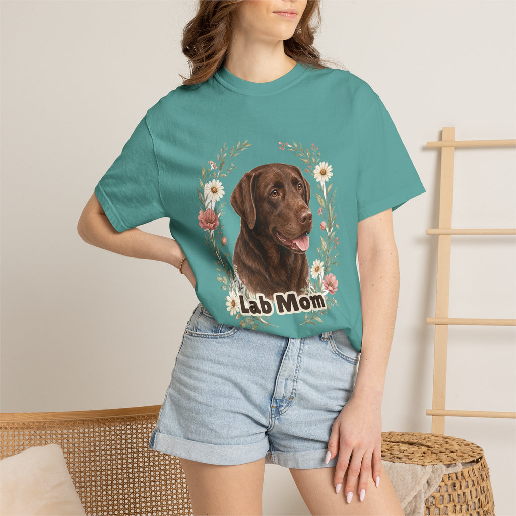 Chocolate Lab Mom Shirt, Labrador Mom Tee, Dog Mom Gift, Wildflower Dog Lover Sweatshirt, Cute Dog Owner Gift
